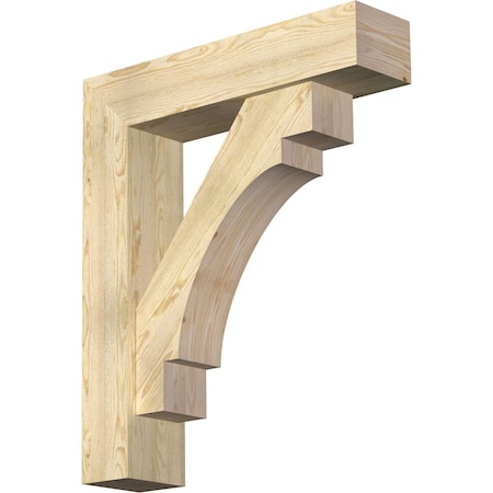 Ekena Millwork Merced Block Rough Sawn Bracket w/ Offset Brace, Douglas Fir, 8"W x 34"D x 40"H BKT0806X34X40MRC05RDF
